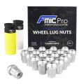 Aluminium wheel nuts FMIC.Pro M12x1.5 Silver 20 pcs. conical through-piece