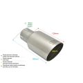 Universal Exhaust Tail Pipe Muffler Tip round 80mm lenght 120mm mounting diameter 55mm