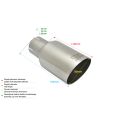 Universal Exhaust Tail Pipe Muffler Tip round 90mm lenght 120mm mounting diameter 60mm