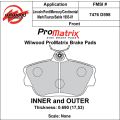 Brake Pads Wilwood 150-D0598K PM ProMatrix D598 Street Performance Racing Pads .69