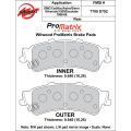 Brake Pads Wilwood 150-D0792K PM ProMatrix D792 Street Performance Racing Pads .64