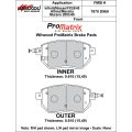 Brake Pads Wilwood 150-D0969K PM ProMatrix D969 Street Performance Racing Pads .61