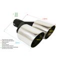 Universal Exhaust Tail Pipe Muffler Tip round 100mm lenght 200mm mounting diameter 55mm