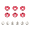 Mishimoto MMFW-SM-6RD Fender Washer Kit Small 6pcs Red       