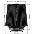 FMIC.Pro cone air filter length 125mm diameter 76mm-7
