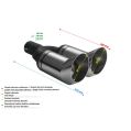 Universal Exhaust Tail Pipe Muffler Tip round 80mm lenght 260mm mounting diameter 60mm-2