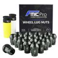 Aluminium wheel nuts FMIC.Pro M14x1.5 Grey (gun metal) 20 pcs. conical through-piece-1