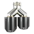 Dual Exhaust Tailpipe Set FMIC.Pro gloss carbon 102mm Tip 51mm Inlet-2