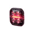 Warning Position Light Beacon LED Purelux Ultra Slim Square White / Red 12V 24V 60mm 8W-1