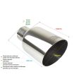 Universal Exhaust Tail Pipe Muffler Tip round 100mm lenght 120mm mounting diameter 55mm-2
