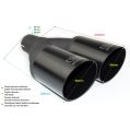 Universal Exhaust Tail Pipe Muffler Tip round 80mm lenght 210 mm mounting diameter 50mm-2