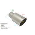 Universal Exhaust Tail Pipe Muffler Tip round 80mm lenght 120mm mounting diameter 60mm-2