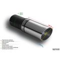 Universal Exhaust Tail Pipe Muffler Tip round 60mm lenght 140mm mounting diameter 45mm-2