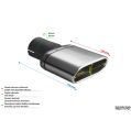 Universal Exhaust Tail Pipe Muffler Tip oval 167×60mm lenght 200mm mounting diameter 50mm-2