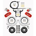 Wilwood 140-13888-DR AERO4-MC4 Big Brake Rear Parking Brake Kit 14.00 Drilled Red for Ford-2