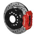 Wilwood 140-9282-DR Forged Dynalite Rear Parking Brake Kit 12.19 Drilled Slotted Red-1