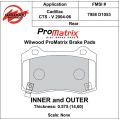Brake Pads Wilwood 150-30-D1053K BP-30 D1053 High-Temperature Racing Pads .575-2