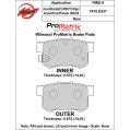 Brake Pads Wilwood 150-D0537K PM ProMatrix D537 Street Performance Racing Pads .58-2