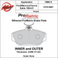 Brake Pads Wilwood 150-D0601K PM ProMatrix D601 Street Performance Racing Pads .69-2