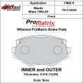 Brake Pads Wilwood 150-D0635K PM ProMatrix D635 Street Performance Racing Pads .51-2