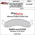 Brake Pads Wilwood 150-D0655FK PM ProMatrix D655F Street Performance Racing Pads .735-2