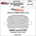 Brake Pads Wilwood 150-D0707K PM ProMatrix D707 Street Performance Racing Pads .67-2