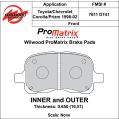 Brake Pads Wilwood 150-D0741K PM ProMatrix D741 Street Performance Racing Pads .65-2