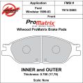 Brake Pads Wilwood 150-D0803K PM ProMatrix D803 Street Performance Racing Pads .70-2
