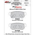 Brake Pads Wilwood 150-D0813K PM ProMatrix D813 Street Performance Racing Pads .59-2
