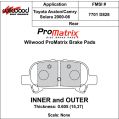 Brake Pads Wilwood 150-D0828K PM ProMatrix D828 Street Performance Racing Pads .605-2
