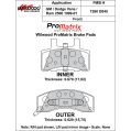 Brake Pads Wilwood 150-D0845K PM ProMatrix D845 Street Performance Racing Pads .67-2