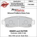 Brake Pads Wilwood 150-D0883K PM ProMatrix D883 Street Performance Racing Pads .69-2
