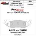 Brake Pads Wilwood 150-D0898K PM ProMatrix D898 Street Performance Racing Pads .625-2