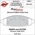 Brake Pads Wilwood 150-D0931K PM ProMatrix D931 Street Performance Racing Pads .65-2