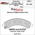 Brake Pads Wilwood 150-D0989K PM ProMatrix D989 Street Performance Racing Pads .76-2