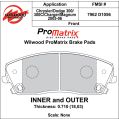 Brake Pads Wilwood 150-D1056K PM ProMatrix D1056 Street Performance Racing Pads .71-2