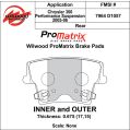 Brake Pads Wilwood 150-D1057K PM ProMatrix D1057 Street Performance Racing Pads .675-2