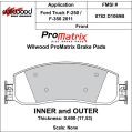 Brake Pads Wilwood 150-D1069BK PM ProMatrix D1069B Street Performance Racing Pads .69-2