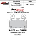 Brake Pads Wilwood 150-D1474K PM ProMatrix D1474 Street Performance Racing Pads .58-2