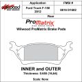 Brake Pads Wilwood 150-D1602K PM ProMatrix D1602 Street Performance Racing Pads .655-2