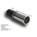 Universal Exhaust Tail Pipe Muffler Tip round 60mm lenght 90mm mounting diameter 45mm-2