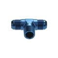 Adapter Trójnik Męski/Męski/Męski AN6 - 1/4 NPT - AN6 Niebieski-1