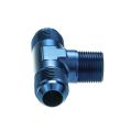 Adapter Trójnik Męski/Męski/Męski AN6 - 1/4 NPT - AN6 Niebieski-2