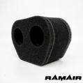 2x Twin Inlet Motorcycle Carb Sock Air Filter Ramair MS-008-2