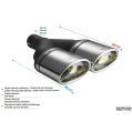 Universal Exhaust Tail Pipe Muffler Tip oval 120×80mm lenght 250mm mounting diameter 50mm-2