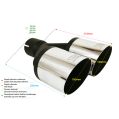 Universal Exhaust Tail Pipe Muffler Tip round 100mm lenght 200mm mounting diameter 60mm-2
