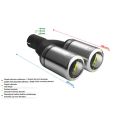 Universal Exhaust Tail Pipe Muffler Tip round 80mm lenght 200mm mounting diameter 50mm-2