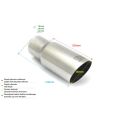 Universal Exhaust Tail Pipe Muffler Tip round 80mm lenght 120mm mounting diameter 65mm-2