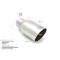 Universal Exhaust Tail Pipe Muffler Tip round 90mm lenght 120mm mounting diameter 60mm-2