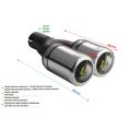 Universal Exhaust Tail Pipe Muffler Tip round 80mm lenght 200/180mm mounting diameter 60mm-2